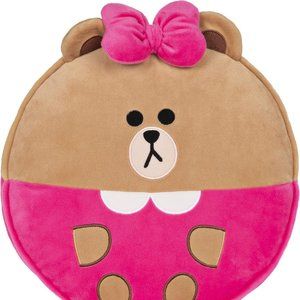 NWT GUND LINE Friends Choco Round Body Pillow Soft Plush, Brown and Pink, 12"
